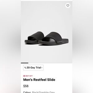 lululemon Men's Black Restfeel Slide